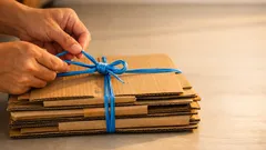 Cara mengikat kardus pakai tali rafia dengan simpul angka 4, cepat dan kuat